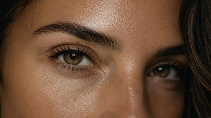 Close-up of a woman’s eye and skin texture